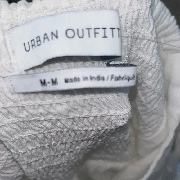 Urban Outfitters Positano Midi Dress Tie Shoulder White Pockets Linen Size M - Picture 4 of 4